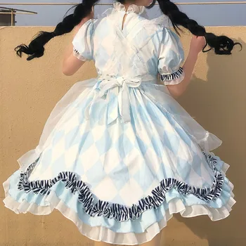 Lolita party dress kawii vintage kjole sød lolita kjoler Alice vil virksomheden tilbyder originale design OP kortærmet kjole