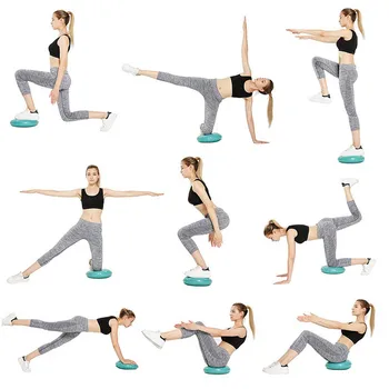 PVC Oppustelige Yoga Bolden Pude Balance Pad Massage Fitness Bolde Praksis Fødder Universal Holdbar Pilates Udstyr Med Pumpe
