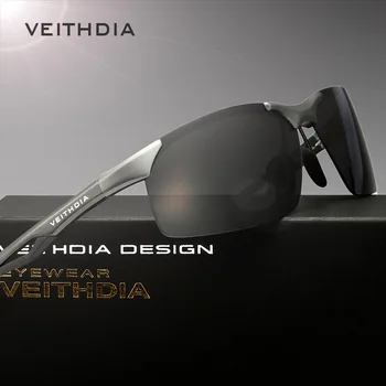 VEITHDIA Solbriller Aluminium Magnesium Uindfattede UV400 Mænd, Solbriller, Polariserede solbriller Briller Tilbehør Til Mænd Mandlige 6591
