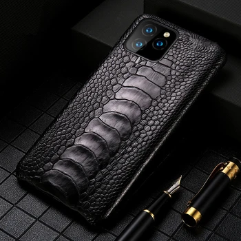 Luksus Ægte, Naturlig struds fødder cases til iPhone 11 11Pro MAX Original Læder Fran-KZ Case til iPhone 7 8 Plus X XR XS ANTAL