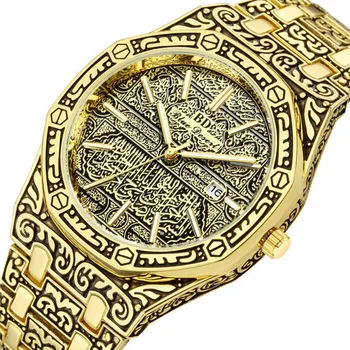 2020 Eksplosive ottekantede mandlige ur klassisk indgraveret ure super lysende luksus mand vandtæt ur til mænd Guld Stål Gave