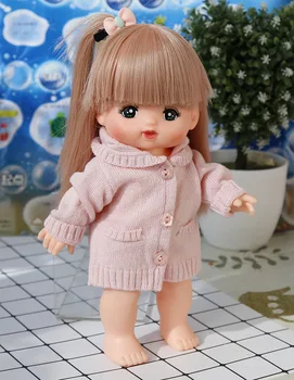 Mellchan dukke tøj MiLo dukke 25CM pink sweater knappede dukke praksis knapper baby tøj dukke tilbehør