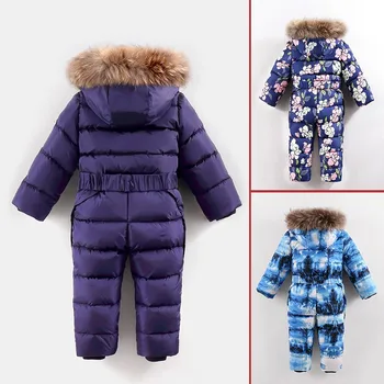 -30 Rusland vinter tøj baby piger jakker tykkere Lag Børn flyverdragt til piger hætteklædte børns rompers drenge overtøj