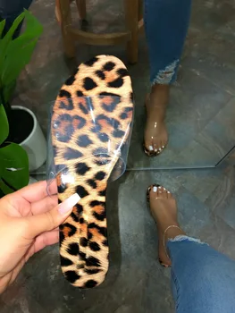 Mode Print Beach tøfler Gennemsigtig tøfler fodtøj til Kvinder Beach sandaler Sko Rejse Sandaler PVC-Slip-On Tøfler