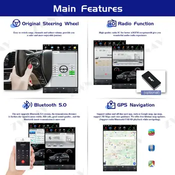 Tesla Stil Skærmen Android-9.0 Car Multimedia Afspiller Til Bentley Hurtigere Supersport GPS navigation-Audio Radio stereo head unit