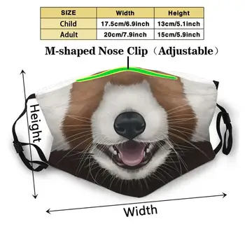 Rød Panda Ansigt Mode Print Genanvendelige Sjove Pm2.5 Filter Munden Ansigtsmaske Røde Panda Wah Dyr Maske Furry Anthro