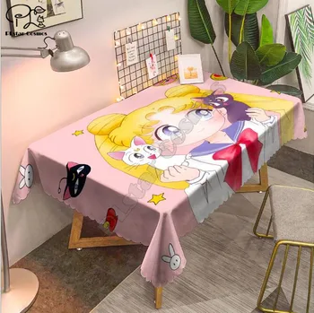 Sailor Moon Dug 3D printet Square/Rektangulær støvtæt Dække Bord Til Fest Home Decor TV Dækker