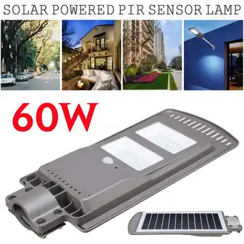 60W LED Solar Gade Lys Radar PIR bevægelsesføler IP67 Vandtæt Vej Lampe Belysning til Udendørs Plaza Have SMD2835 Chip