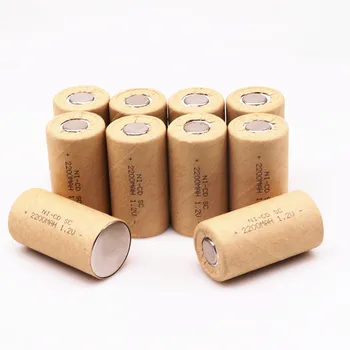 SC 2200mAh Nimh-batterier Ni-MH 2.2 Ah 1,2 V Genopladeligt Batteri Celle For DIY el-Værktøj ni-mh-Batterier Lommelygte forlygte sol lys
