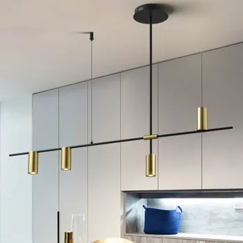 Led hængende lampe i loft-stue moderne Minimalistisk stuen lang lysekrone lys design Nordiske hjem køkken belysning guld
