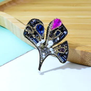 CINDY XIANG Crystal Hånd Lavet i Ahorn Brocher For Kvinder Multi-farve-Mode Plante Pin 2 Farver i Høj Kvalitet, Nye 2021