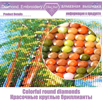 DIY-5D fuld diamant maleri farve blomst cross stitch sæt diamant broderi mønster mosaik gave boligindretning håndværk ZWQ