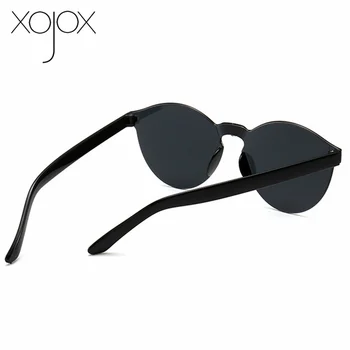 XojoX Farverige Solbriller Kvinder Mode Luksus Candy farver Uindfattede solbriller Piger Gennemsigtig Linse Briller UV400 Nuancer