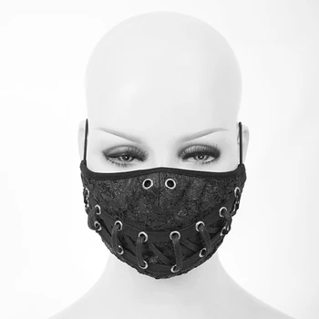 Djævelen Mode Steampunk Mænd Og Kvinder Sort Nitte Maske Anti-støv Cosplay Parti Maske Justerbar Ørekrog Halloween Maske