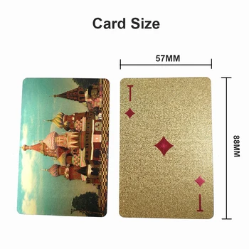 2020 Nye 54pcs Kort/Dæk russiske 24K Golden Folie Spillekort PVC-Plast Vandtæt Poker Standard Spil Kort