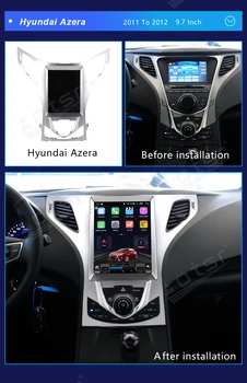 6+128GB For Hyundai Azera 2011 - 2012 Android 10 Tesla Bil Stereo Trådløse Carplay GPS Navigation DSP-Car Multimedia-Afspiller