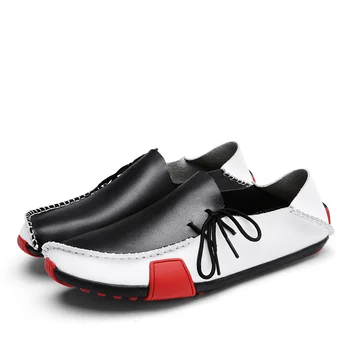 Mænd Loafers 2020 ægte Mænd Rød Bløde Bund Åndbar Læder Sko Mode Mokkasiner Behagelig Læder-Sko Plus Size 38-47