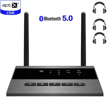 262ft/80m Lang Række Bluetooth-5.0 Broadcast-lyd-Musik-Sender-Modtager 4-i-1 wireless Audio Adapter Lav Latency aptX HD