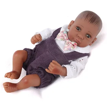 KAYDORA 25cm Fuld Vinyl Sort Reborn Baby Dolls i Live African American Mini Barn Realistisk Menino Spille Toy Børn Overraskelse