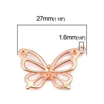 DoreenBeads Mode Metal Insekt Butterfly Charms Dyr (Kan Holde Indkøbskurv) DIY Gør Øreringe Smykker 27mm x 19 mm, 50 Stk