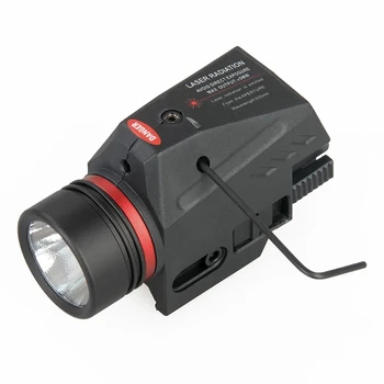 Taktisk LED Lommelygte Grøn / Rød Laser Syn For 20mm Jernbane Mini Glock Pistol Pistol Lys lanterna Airsoft Lys