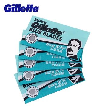 Gillette Super Blue Intimbarbering Barberblade Til Mænd i Rustfrit Stål 5 Knive x 2 Max Double Edge Skraber Vinger Hoveder