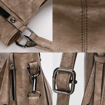 Zency Blød Pu Læder Håndtaske 2021 Luksuriøst Design i Høj Kvalitet til Kvinder Hobo Skulder Taske med Stor Kapacitet Crossbody Taske Sort