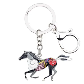 WEVENI Erklæring Metal Elegante Køre Hest nøglering Nøglering Ringe Trendy Dyr Legeringen Smykker Til Kvinder Girl Varm Bil Vedhæng