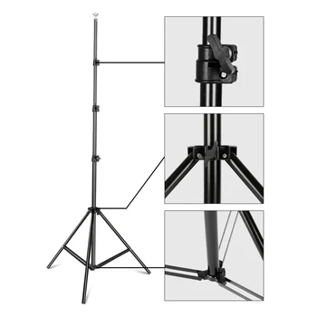 Fotografering Studio Foto Video Tall Baggrund Stand Frame Baggrund Support System Kit med Klemme Sand Taske Taske