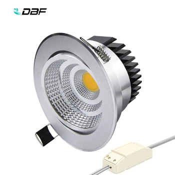 [DBF]Sølv Boliger COB LED Downlight Dæmpbar AC110V/220V 6W/9W/12W/15W/18W Forsænket LED Spot Light Decoration Loft Lampe