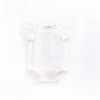 Nyfødte baby pige, Drenge tøj, Korte flæse Ærmer romper Spædbarn Bomuld Undertøj strik unisex baby onesies buksedragt kostume