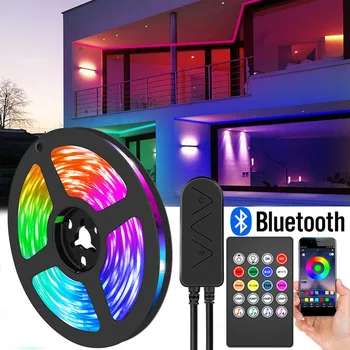 RGB LED Strip Light LED-Lys Strip 12V 24V RGB Bånd LED Bånd SMD 5050 Neon Stribe Bluetooth-Diode Bånd Baggrundsbelysning til Værelset TV