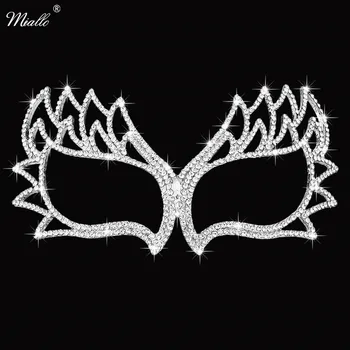 Miallo Mode Østrigske Krystal Rhinestone Smykker, Masker Kvinder Metal Legering Damer Hawk Maskerade Masker til Fest