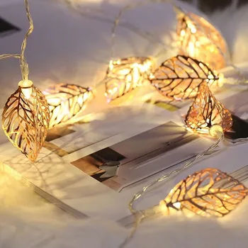 10/20 LED lysbånd juletræ Metal Blade Stil Fe Lys For Garland Festival Wedding Party Xmas Tree Belysning Lampe