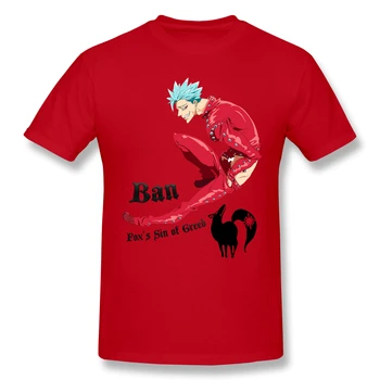 De Syv Dødssynder T-Shirt Rød T-Shirt Nanatsu Ingen Taizai Forbyde Mænd Mode Korte Ærmer