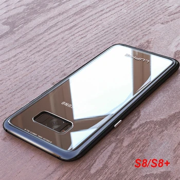 Luphie Magnetisk cover til Samsung Galaxy S8 Plus S9 Note 9 8 Hærdet Glas Tilbage Dække Metal Bumper Adsorption Magnet Tilfælde S 9