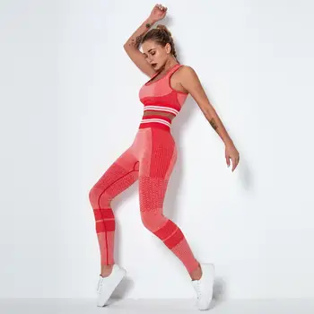 Yoga Tøj, Stykke 2 Sport Shirts Afgrøde Top Problemfri Leggings Sport Sæt Fitnesscenter sexet Træningsdragt Træning Sæt