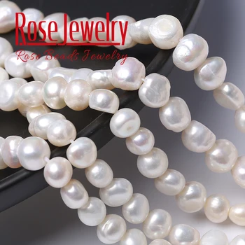 5A Kvalitet, Ægte, Naturlige Ferskvands Kulturperler Hvid Perle på Tværs Perforeret Løs Perler 36 cm Strand Til smykkefremstilling