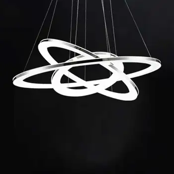 Moderne Cirkel FØRTE Vedhæng Lys soveværelse Inventar Til Stue Spisestue Restaurant Deco-Ringe Hængende Lampe Med Fjernbetjening Lustre