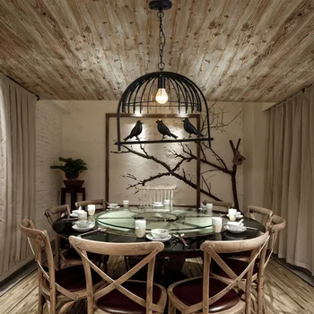 Sort Nordiske fugl lys, soveværelse, spisestue pendel køkken lampe restaurant cafe lys lysekrone droplight