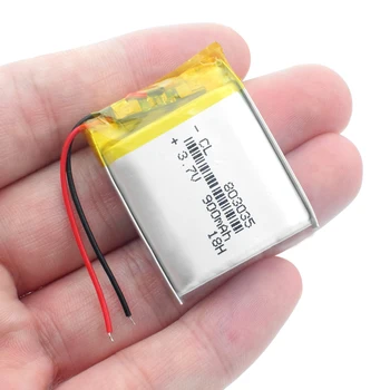 Helt Nyt 1-4P Genopladeligt Lithium Polymer Batteri 900 mah 3,7 V 803035 Li-ion Celle for DVR GPS-Navigator Backup Power PSP-DVD