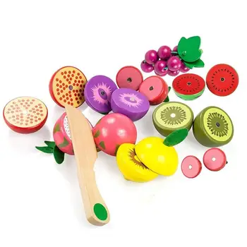 Børns Træ-Magnetiske Skære Frugt Og Grøntsager Baby Skære Og Skære Hjem Køkken Legetøj