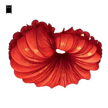 Rød, Orange Og Stof Blomst Skygge Loft Lampe Kinesiske Romantisk Kunst, Dekoration Plafon Lampe Glans Soveværelse Design