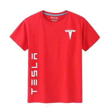 Brand Mænds Bomuld O-Neck Tops Sommeren Mandlige Tesla T-shirt kort ærme Casual T-shirt, top kvalitet