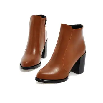 MORAZORA Stor størrelse 34-43 ankel støvler indgået fashion kvinder sko høje hæle støvler pu arbejde office lady ridder stil