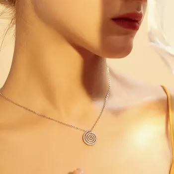 Viennois Spiral Vedhæng Halskæde Til Kvinder Mode Cubic Zirconia Choker Halskæde Koreansk Stil Halskæde Mode Smykker