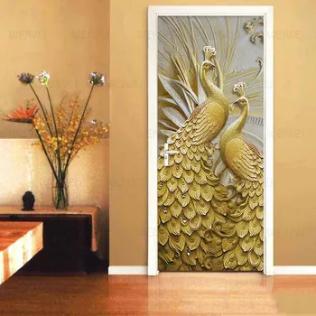 3D Tapet Moderne Klassisk Prægede Golden Peacock Foto Vægmalerier Wall Paper Stue Undersøgelse Ældste er Døren til Soveværelset Mærkat Indretning