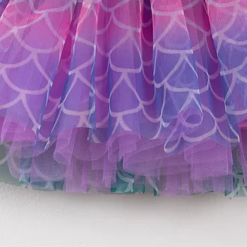 Børn Piger Party Dans Ballet Kostume Splejse Rainbow Tyl Nederdel+Bue Hårnål