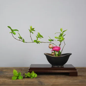 Japansk Stil Blomst Arrangement Pot Zen Ikebana Beholdere Keramik Flower Pot Hydroponics Planter Vase Desktop Dekoration Gaver