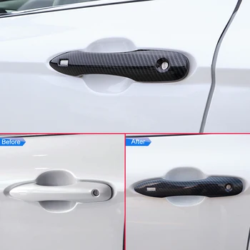 4stk/Set kulfiber Look Trimmer Til 2018 Toyota Camry XSE/XLE Bil dørhåndtag W/ Smart Keyless Ekstra Tilføjet Dækker Tilbehør